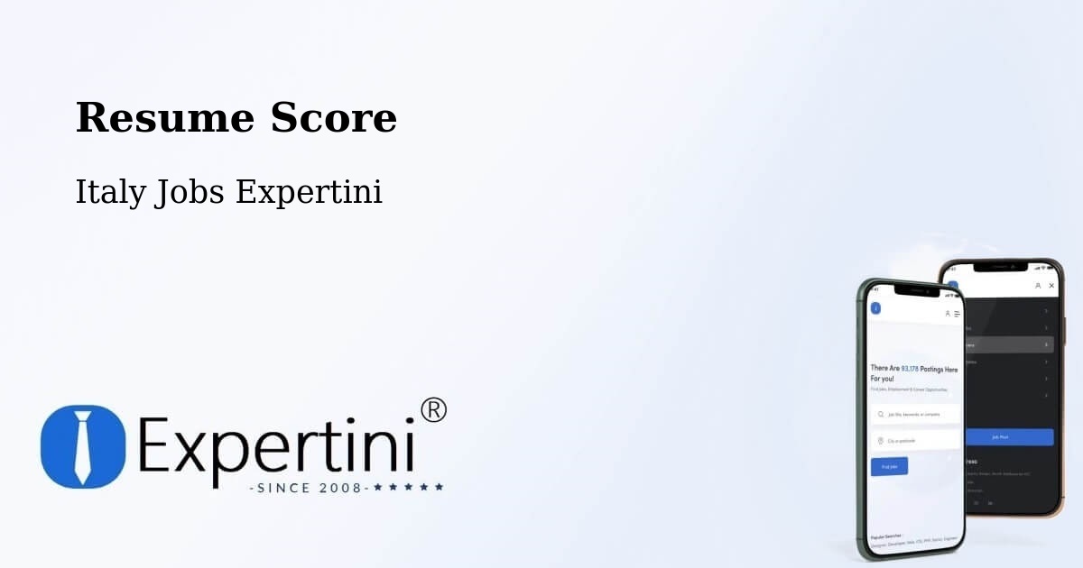 Resume Score & Job Description Match Tool – Chions - Italy Jobs Expertini